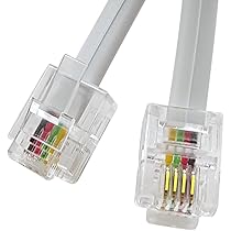 XANHAM Phone Cable 15 Feet Telephone Line Cord With RJ11 6p4c Connectors For Landline Phone Fax Machine And Modem For Both In Wall And Out Wall Using White Av04216