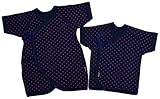 アンナニコラ 水玉柄 新生児肌着2点セット 50-60cm ネイビー I-15018-48 E32 日本製