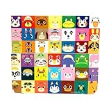 New3DS エクストラトップ&ボトムシェルフォレスト小動物エディション用限定フェイスプレート 3DS 小型ハンドヘルドゲームコンソール用、カラフルな漫画の顔カバープレート ホワイトバックプレートアクセサリー