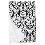 Baby Elephant Ears Ultra Soft Baby Blanket (XLarge (42x32) Black Dandy Damask) [並行輸入品]