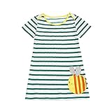 Tovadoo 子供服 ベビー服 女の子 ワンピース 春夏 半袖 縞模様 動物柄 蝶々 蜜蜂 馬 鯨 多色 可愛い プレゼント 通学 旅行 海遊び 2-6歳