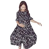 SAM&co (サムアンドコー) マタニティドレス ３色展開 ウエストフリー オフショルダー ストレッチ シャーリング 幾何学 マキシ (ネイビー)