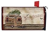Merry Christmas Camper磁気メールボックスカバープリミティブHoliday標準