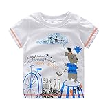 【SEBLES】ベビー 赤ちゃん キッズ 男の子 女の子 ユニセックス 半袖 Tシャツ プリント カラフル キャラクター ロゴ 春 夏 ラウンドネック コットン 綿(タイプX,105cm)