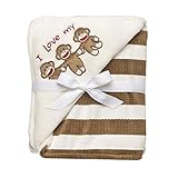 Sock Monkey Ultra Plush Blanket Ivory by Sock Monkey