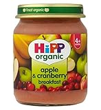 HiPP Organic Apple & Cranberry Breakfast 4+ Months 125g (Pack of 2) - ヒップ有機リンゴ＆クランベリー朝食4+ヶ月125グラム (H