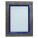 木製装飾画像フォトフレームホーム飾り素朴な仕上げ壁アートHanging 8 x 12 Inches ブルー FRAME11-Blue-4