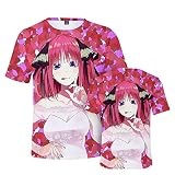 五等分の花嫁 Tシャツ 半袖 日常服 おしゃれ 人気 アニメ 夏服 大人用 カジュアル トップス 男女兼用 コスプレ衣装 記念シャツ 柔らかい ティーシャツ スウェット 誕生日プレゼント(XXL)