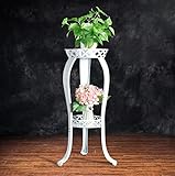 メタルフラワースタンド屋内・屋外植物棚バルコニーリビングルームフラワーポットディスプレイスタンド ( 色 : 白 )