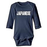 Sasa85 日本人 大和民族 英字 プリント 長袖ボディースーツ ベビー服 連帯服 ギフト ファッション ライトブルー 6 M