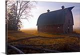 Don Hammondプレミアムシックラップキャンバス壁アート印刷題名Aバーンsits in morning mist 48" x 32" 1418269_24_48x32_none