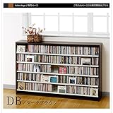 695枚収納 CD屋さんのCD/DVDラック 幅139cmロータイプ インデックスプレート10枚付き (ダークブラウン)