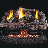 ピーターソンリアルファイアー24インチCharred Aged分割オークログセットwith vent-freeプロパンANSI認定g10 Burner – 基本的なon / offリモート