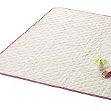 吸湿発熱 マイクロフリース プレイマット（150x150cm） ベージュ/ワイン