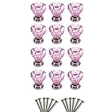 buyeonline 12 xピンククリスタルガラスドアノブ引き出しキャビネット家具プルハンドル ピンク BUY-HOME-10744