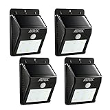 Agptek 4 Pack Outdoor Solar Lights - Bright Wireless Wall Light with Motion Sensor Patio Lights for 