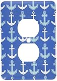 3drose LSP _ 192888 _ 6アンカーパターン海軍ブルーとアクアライトスイッチカバー