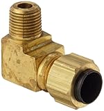 Eaton Weatherhead 1269X6X2 Brass CA360 Polyline Flareless Brass Fitting, 90 Degree Elbow, 1/8 NPT Ma