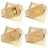 clearly ベビー・キッズ用汗取りパット オーガニックコットン 4枚セット (ゾウ・クマ・ベビー・ネコ)