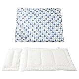 敷き布団セット（カバー付） ブルードット柄(敷き布団 幅70cm×長さ120cm、敷き布団用アタッチメント幅70cm×長さ30cm敷きカバー、敷きアタッチメントカバー）