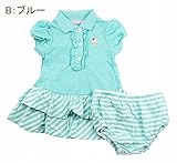 Little Me リトルミー ワンピース ブルマ付き ベビー 半袖 鹿の子 B：ブルー (18months(78-83cm)) [並行輸入品]