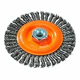 Walter 13K454 Stringer Bead Wire Wheel Brush, Threaded Hole, Carbon Steel, 4-1/2 Diameter, 0.020 Wir