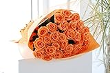 プリザーブドフラワーのバラの花束 『30本』 100% 保証,オレンジ