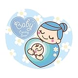Baby coming soon 車両用マグネット (花柄ブルー)
