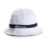 AStorePlus子供用ストライプSun Hat – Toddler Girls ' Infant Brim Sun Protection Hatユニセックスベビーコットンバケットキャップ、ブルー、