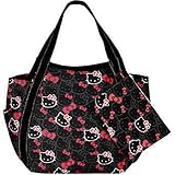 ≪Lサイズ≫【Hello Kitty/ハローキティ】お揃いのポーチ付き！キティちゃんのトートバッグ バルーンバッグ エコバッグ Lサイズ (No.007 フェイスズブラック)