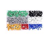 Qadira 400pcs Assortment Wire Copper Crimp Connector Insulated Cord Pin End Terminal AWG 22-10 Kit [