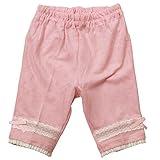 《初夏盛夏対応》(日本製) Pample Mousse(パンプルムース) 天竺ジャガード裾レース五分丈パンツ 90cm/PK NO.DP-72303