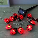 amzmonnsuta 防水屋外ソーラービートルLEDストリングライトガーデン糸ランプ