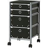 ナカバヤシ ロータイプチェスト 浅2段 深2段 A4 タテ型 ブラック FBC-622BK