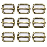 [caak] リュックカン 移動カン レザークラフト金具 30個セット 一本線送り 日の字型 バックル (内径15mm, アンティークゴールド)