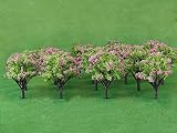 20モデル木ピンク花列車鉄道公園庭Spring Scenery HO 7 cm