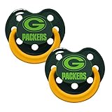 Green Bay Packers Glow in Dark 2-Pack Baby Pacifier Set - NFL Infant Pacifiers by Baby Fanatic [並行輸入