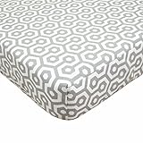 TL Care 100% Cotton Percale Fitted Crib Sheet, Gray Honeycomb by TL Care