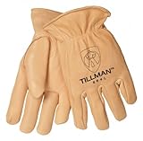 Tillman 864プレミアムTop Grain Deerskinドライバ手袋、裏地なし、Large