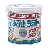 アトムハウスペイント 【さびの上から塗れる】 水性さび止・鉄部用 0.7L ライトグレー