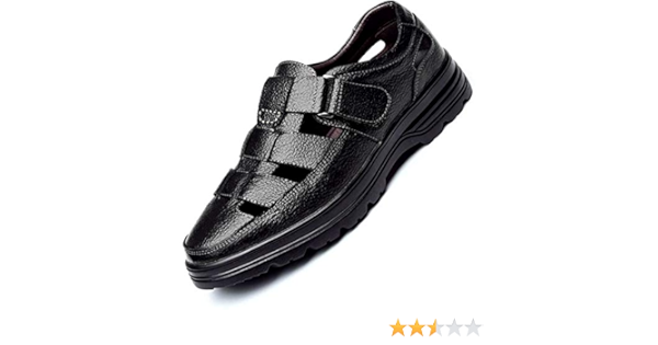 一部予約販売 ク 職場用 カジュアルシューズ 滑り止め 革サンダル 通気 黒 ブラック 軽量 ビジネスサンダル サンダルメンズ ムリョシューズ サンダル Nachoarimany Com