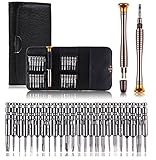 KRW 特殊 精密 ドライバーセット 24ビット・1ホルダ プラス マイナス トルクス 六角 Y型 星型 スマホ 腕時計 カメラ パソコン ゲーム機 修理 スクリュードライバー 25点 キーケース型