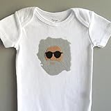 ひげのおじさん柄ロンパースnewborn-24months(50-95)　可愛いくておもしろい海外デザイン おもわず笑顔になっちゃうユニークなベビー服