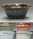 いよじ園 【盆栽鉢】 小石原焼/胴縄丸鉢 5色セット【ミニ鉢～小鉢】