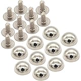 TSUKURIRO 底鋲 丸型 10mm ネジ バッグ カバン 修理 レザークラフト DIY ハンドメイド パーツ (シルバー, 10個セット)