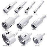 切断 工具 ダイヤモンドコアドリル ガラスホールソー 10種類 ガラス用 タイル用 穴あけ工具