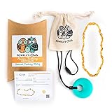 Baltic Amber Teething Necklace for Babies - Lab-Tested - Comes With Silicone Teething Necklace - Hon