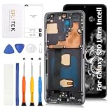 SRJTEK For Samsung Galaxy S20 Ultra 5G SCG03 『InCell+指紋認証機能なし』 LCD液晶パネル画面交換修理用タッチパネルデジタイザー SM-G988モデルに対応 LCDディスプレイタッチスクリーン デジタイザー 修理パーツ 工具+Blackフレーム付き