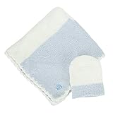 Kashwere カシウェア 国内検針済 Baby Blanket-Rugby Stripe w/Cap ベビーブランケット＆ センターストライプ キャップ ベビーブルー BB-69c-15-30 [