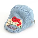 (よキーよ)Yokeeyo 子供用キャップ 紐付き つば広 ジーンズ風 デニム ベースボールハット リベット 男の子 キッズ 紫外線 UVカット 日よけ止め 日焼け防止